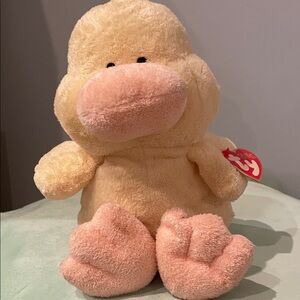 Ty Plush puddles  Duck - Soft Cream and Peach 2002 collectible